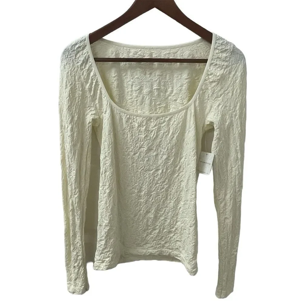 Free People Have It All Intimately Fitted Ivory Long Sleeve Women’s Size L